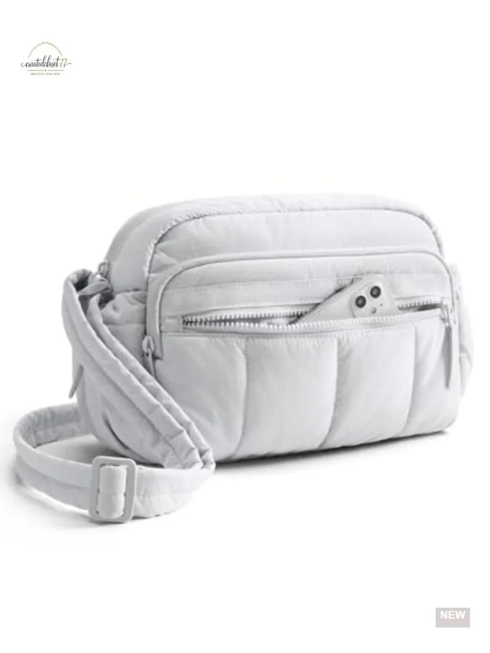 Anti Theft Crossbody Bag with RFID Blocking, Quilted Puffy Travel Purse